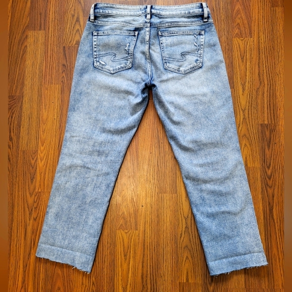 Silver Elyse Slim Light Blue Denim Cut Off Jeans W27/L24 CA00508 - Picture 8 of 11